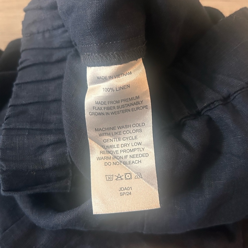 Quince 100% European Linen Pants Tapered Navy Coastal Lagenlook Womens Size XL - Picture 4 of 5